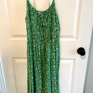 Maacie Maternity Bohemia Floral Dress Spaghetti Strap Tie Front